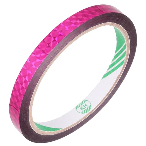MECCANIXITY Rose Red Check Pattern Metalized Tape 0.4 Inch x 55 Yards Decor Tape for Detailing Accent Wall, Graphic Arts