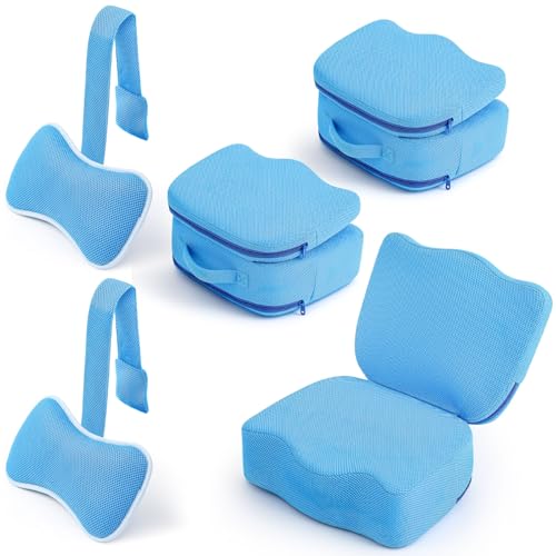 Yerliker 2-Pc Foldable Hot Tub Booster Seat with Bath Pillow