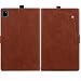 LMFULM® Hülle für Apple iPad Pro 12,9 3rd/4/5/6th Gen 2018-2022 (12,9 Zoll) PU Lederhülle Schlanke Leichte Tasche Knopf Stil Holster mit Ständer Geschäftlich Brieftasche Schutzhülle Braun