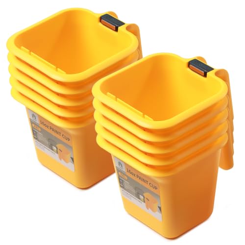 Image of VOOMEY 10 Pack Paint Cups for Painting, Small Paint Bucket Holds 16 oz. of Paint or Stain, Handy Paint Pail for Finishing Detail Work and Repairs, Touch-ups, Crafts,Trim