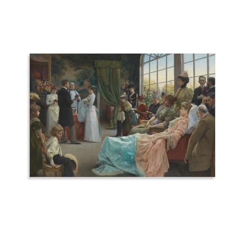 The Baptism by Julius-Leblanc-Stewart Painting On Canvas Wall Art Poster Scroll Picture Print Living Room Walls Decor Home Posters 20x30inch(50x75cm)