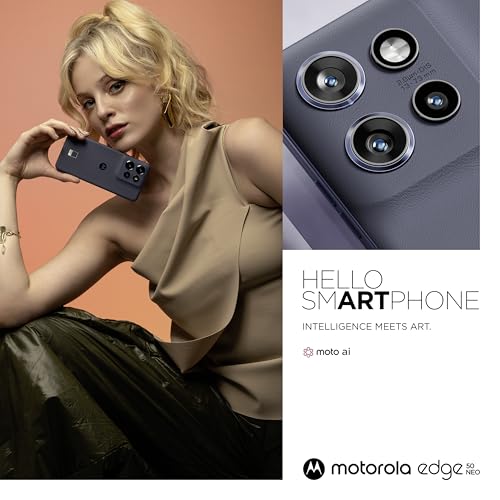 Motorola Moto Edge50 Fusion Smartphone avec écran FHD+ pOLED appareil photo 50 MP 8 5000 mAh chargeur Android 14 forêt avec coque de protection et support pour téléphone - vue 8