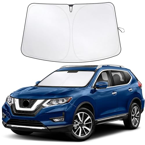 Image of Econour Windshield Sun Shade Compatible for Nissan Rogue 2014-2019 2020 | Sun Visor for Front Windshield & Window Sun Shade Cover, UV Heat Blocker & Protector, Car Accessories