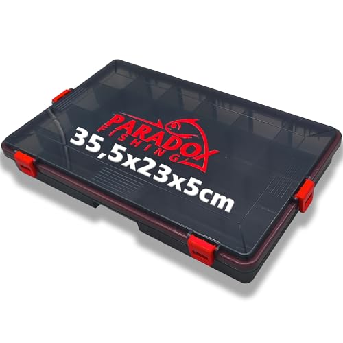 Paradox Fishing wasserdichte Köderboxen I Box L 35,5x23x5cm I Angelbox Köderbox Angeln Angelkoffer groß Tackle Box Angeln Angelkasten - für Angelzubehör