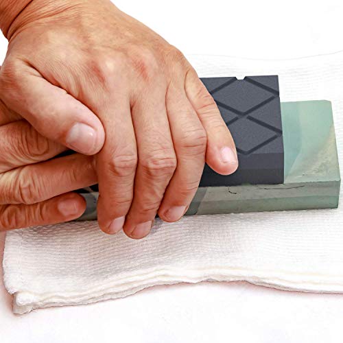 Sharp Pebble Large Flattening Stone- Dual Grit Coarse/Fine Sharpening Stones Flattener- Diamond Grooves Whetstone Fixer-Re Level Any Whetstones, Waterstones, Oil Stones