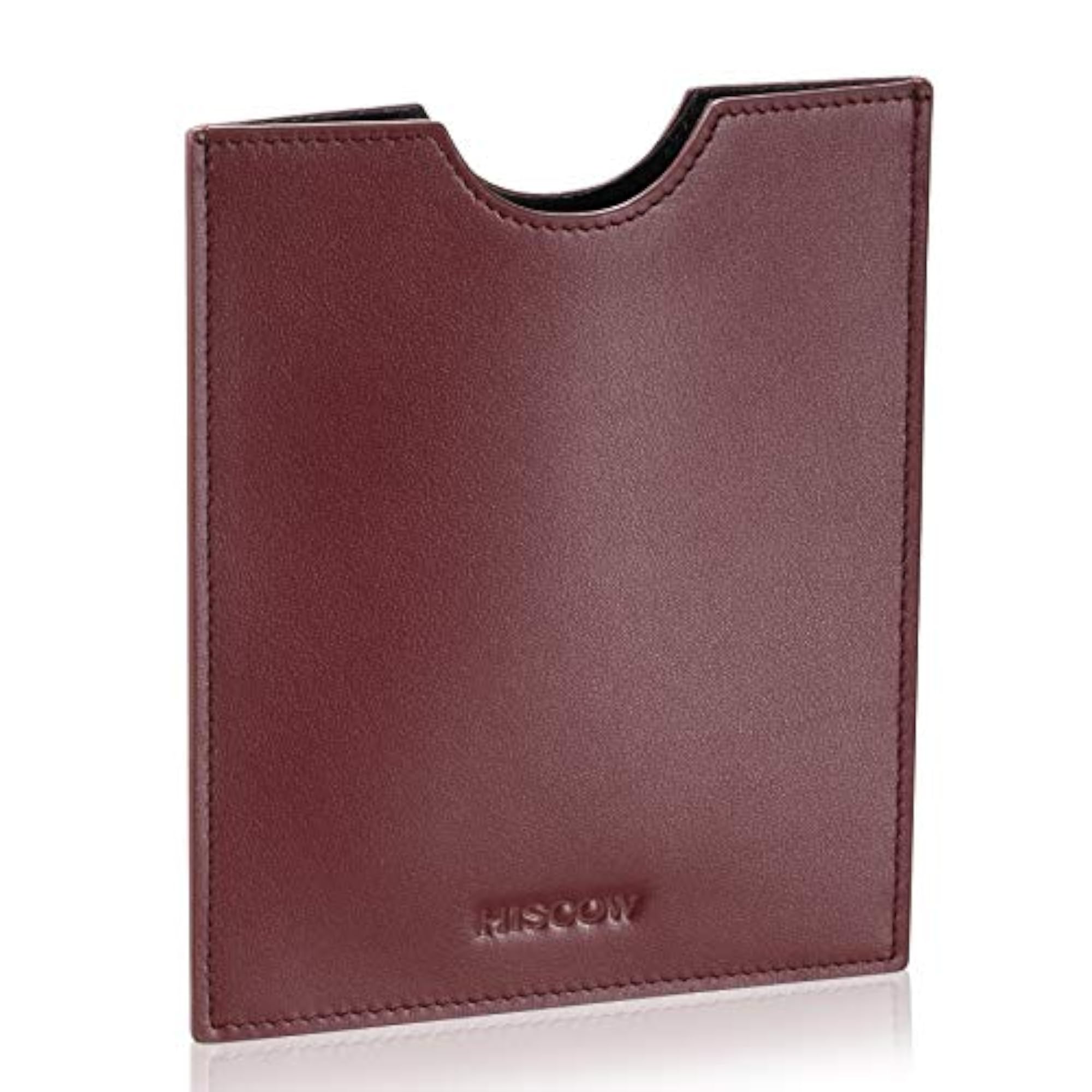 Minimalist Leather Passport Sleeve, Slim Holder in Wine Red