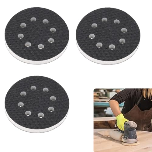2 pezzi Interface Pad 125 mm 8 fori in schiuma morbida per arrotondamenti, Tampone di Interfaccia in Spugna Morbida,Accessori per Levigatrici,Tampone in Spugna Morbida per Tamponi Abrasivi