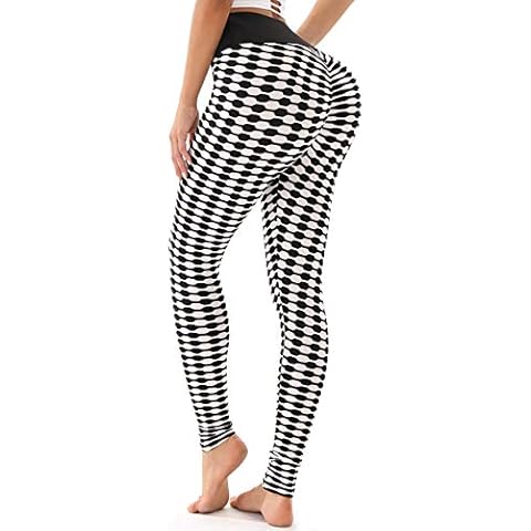 A AGROSTE Women's High Waist Yoga Pants Tummy Control Workout Ruched Butt Lifting Stretchy Leggings Textured Booty Tights Cover