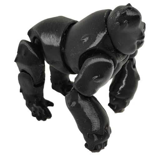 Boneco Gorila Articulado Impressão 3d Decoração 15 cm Geek Brinquedo Preto