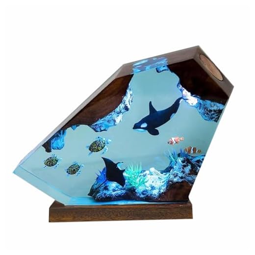Handmade Orca Ocean Resin Night Lamp