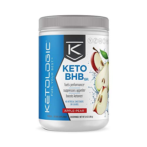 KetoLogic BHB Exogenous Ketones Powder Supplement: Apple Pear (30 Servings) - Boosts Ketosis, Increases Energy & Focus - Supports Keto Diet with Beta-Hydroxybutyrate Keto BHB Salts