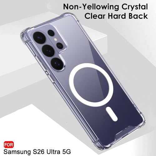 Image of TheGiftKart for Samsung S26 Ultra Case, Shockproof Clear Back Cover Compatible with MagSafe, Camera & Screen Protection, 360 Degree Protection Galaxy S26 Ultra Back Cover (PC & TPU, Transparent)