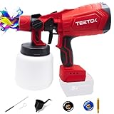 Cordless Paint Sprayer for Milwaukee 18V Battery, TEETOK HVLP Paint Sprayer with 2 Nozzles & 3 Patterns, for Painting Walls, Furniture, Gardens, Fences (Battery not Included)