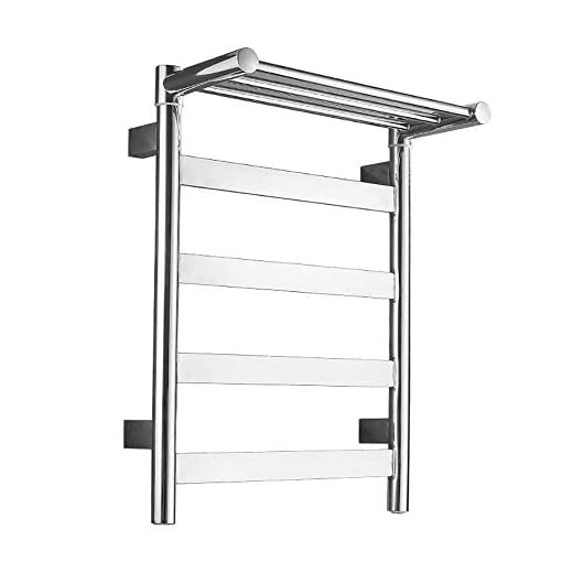 NMDCDH Electric Designer Straight Towel Rail Radiator Heated Bathroom Warmer Drying Rack Smart Temperature Control, Stainless Steel