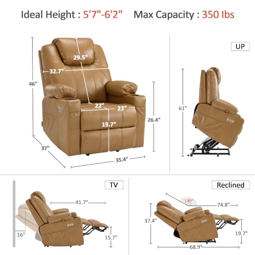 Image of MCombo Large Power Lift Recliner Chair for Elderly, Heat and Massage 7516