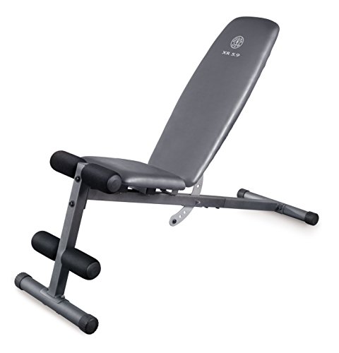 Weider XR 5.9 Adjustable Slant Workout Bench with 4-Roll Leg Lockdown and Exercise Chart
