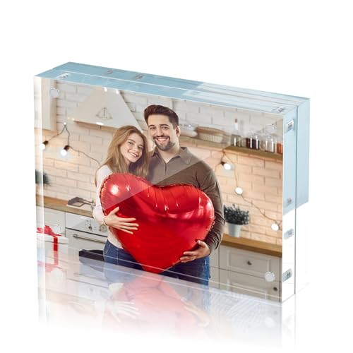 HOUSE DAY Bilderrahmen 13 x18 cm, Acryl A6 Bilderrahmen Ohne Rahmen,5 x 7 Inch, Magnet Klarer...
