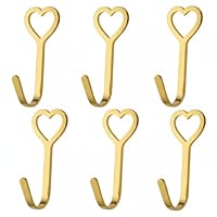 Otoolling 6 Pack Heart Shaped Hooks Heavy Duty Coat Hook Cast Iron Farmhouse Wall Decorative Rustic Vintage for Kitchen Bathroom Classroom Hanging Coats Scarf Cap Bag Towel Key Cup Hat