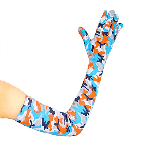 Image of Women's Driving Gloves, Printed Cotton Full Hand Summer Gloves for Protection from Sun Burn /Heat /Pollution (Pack of 1 Pair)