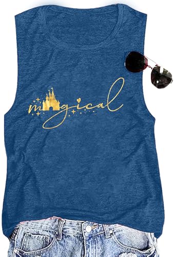 Magic Castle Tank Women Magic Kingdom Graphic Vest Summer Casual Vacation Sleeveless Tanks Tops