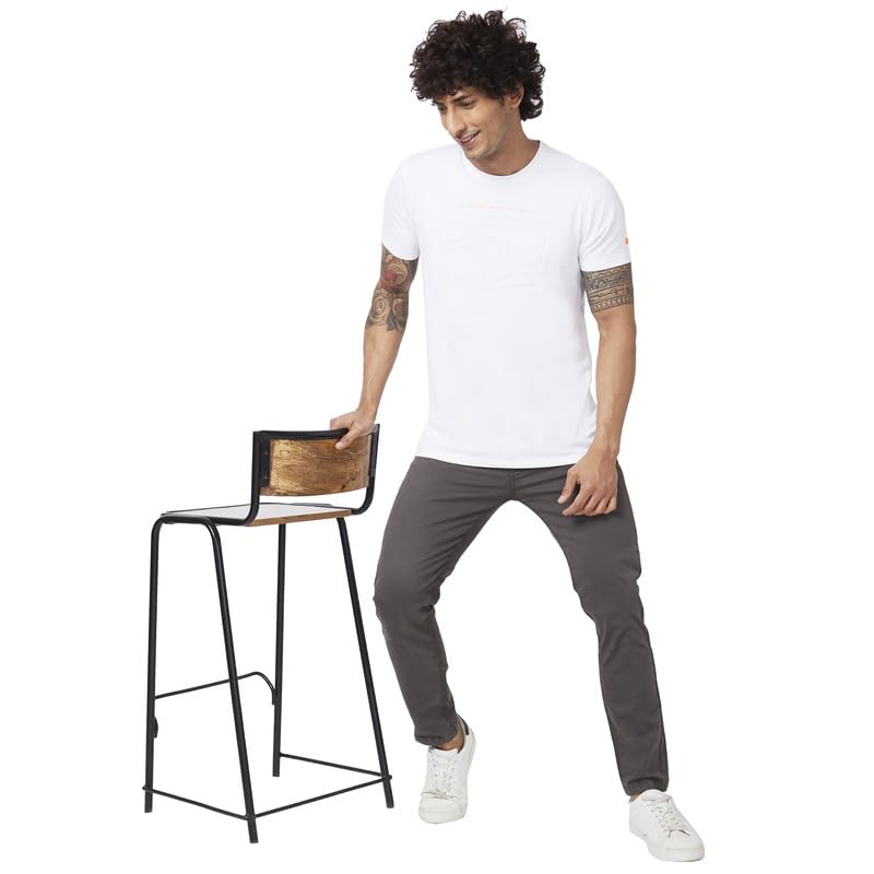 Image of Spykar Men's Slim Fit Round Neck Half Sleeve Printed Casual T-Shirt