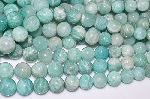 Perles rondes amazonite aqua de qualité supérieure, pierres naturelles lisses pour joaillerie