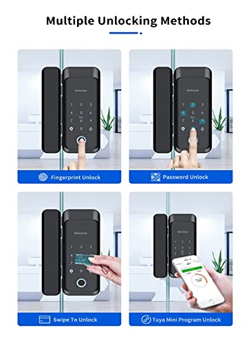 Serrure électronique biométrique RFID pour porte en verre Tuya Bluetooth