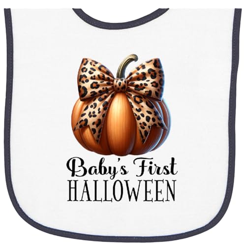 inktastic Babys 1st Halloween Pumpkin Bow Baby Terry Cloth Bib