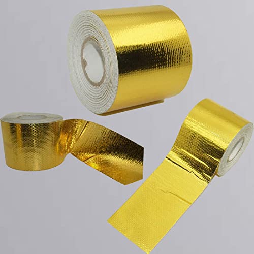 Gold High-Temperature Heat Reflective Adhesive Backed Sheet, Heat Wrap Tape High Temp Shield Reflective for firewalls, bulkheads, Engine Covers, Floors, seat Bottoms & More 2
