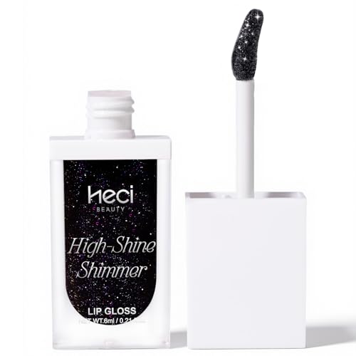 Hydrating Lip Gloss with High Shine,Nourishing Gloss for Reducing Lip Lines, Glitter Lip Makeup for Smooth Juicy Lips, Non Sticky, Blackberry Scent, Vegan & Cruelty-free, Midnight Black