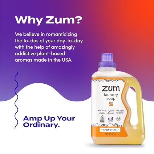 Image of Indigo Wild Zum Clean Laundry Soap - Plant-Based Liquid Laundry Soap - Contains Baking Soda, Essential Oils & Saponified Coconut Oil - Sweet Orange Scent - 64 fl oz