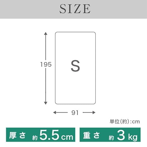 【厚さ5.5cm三つ折り高反発プロファイルシングルマットレス220N NV色】 シングル マットレス 三つ折り ３つ折り 折りたたみ 折り畳み 国産 日本製 セール コンパクト 硬め 腰痛 体圧分散 高反発 軽量 軽い福袋 プロファイル 凸凹 (ネイビー) [2]