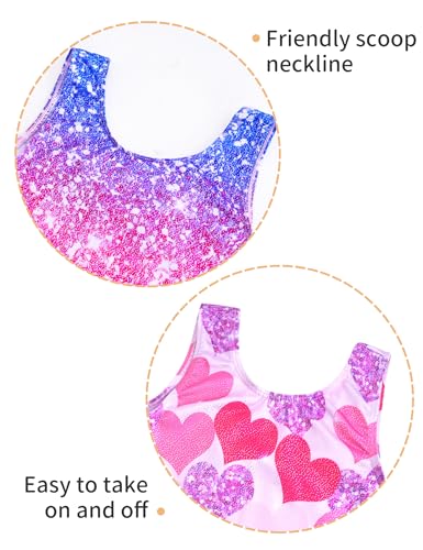 Image of 2 Pack Leotard for Girls Gymnastics Sparkly Sleeveless Unitards