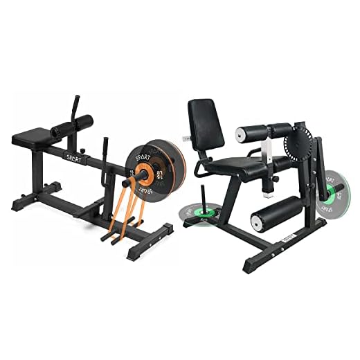 SPART Seated Calf Raise Machine with Leg Extension and Leg Curl Machine Combo, Adjustable Plate Loaded Lower Body Specialty Leg Machine, Home Gym Leg Press Workout Equipment, Fit 1” / 2” Weight Plates