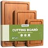 3-Piece Set Deep-Carbonized Bamboo Cutting Board for Kitchen, Carbonized