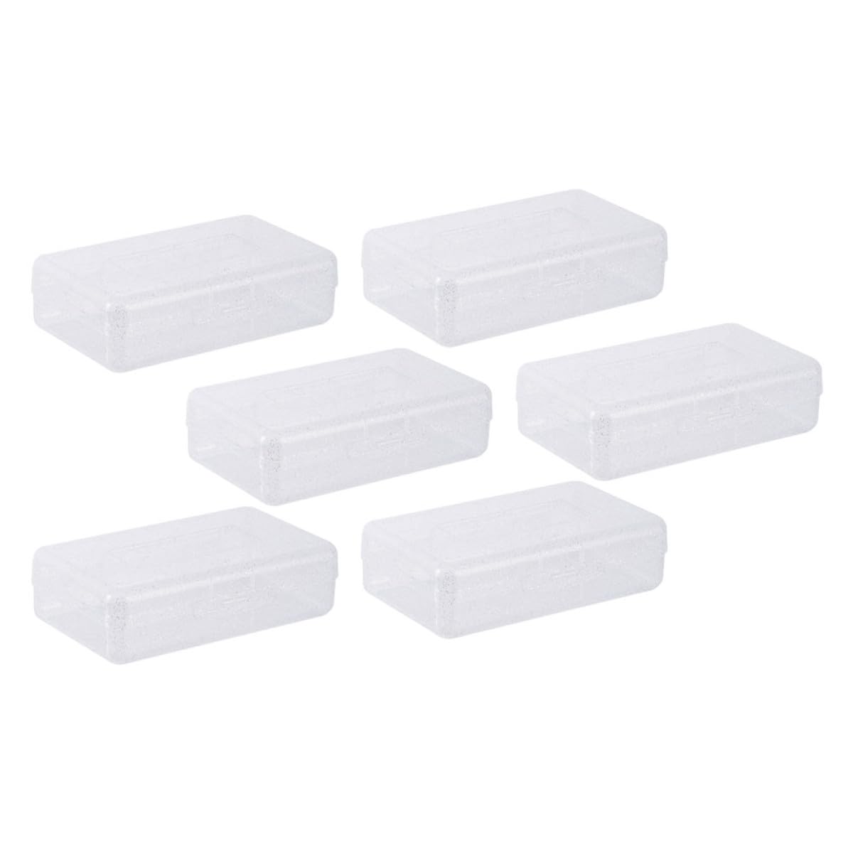 PACKOVE Set 6 Astucci Trasparenti Impilabili in Plastica, Contenitori Portapenne Coperchio Rapido per Organizzazione Cancelleria, per Scuola e Ufficio