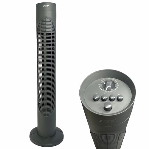 Ventilador de Coluna Torre Preto Premium Fix Silencioso com 3 Níveis de Velocidade Design Moderno Lu