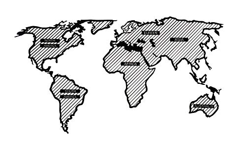 68travel Linia drewniana mapa świata - minimalistyczna dekoracja ścienna - wielokolorowe witraże - unikalny efekt 3D - do salonu, biura i sypialni (XL - poszukiwacz przygód 200 x 100 cm, czarny)