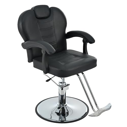 Image of Barber Chair Salon Chair for Hair Stylist with Heavy Duty Hydraulic Pump,Height Adjustment 360 Rotation Shampoo Chair for Tattoo Shampoo Beauty Salon Equipment