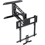 Pull Down TV Mount Over Fireplace for 42-70 Inch Flat/Curved TVs with Safety Gas Spring&Pull-Down Handle, Full Motion Fireplace TV Mount Max VESA 600x400mm, Loading 33-99lbs,16 Inch Studs, PSLFP1