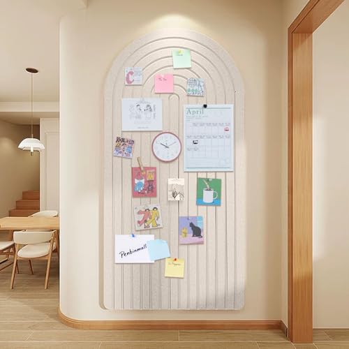 Tableau d'affichage en feutre aux bords ronds design camel clair