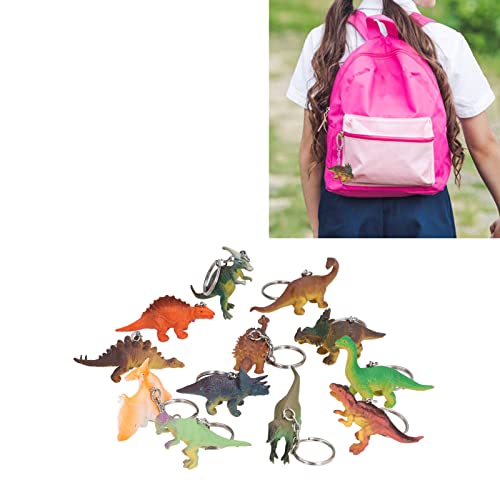 Chaveiros de dinossauro, 12 peças de chaveiros de dinossauro, vívidos, adoráveis, pequenos e de simu