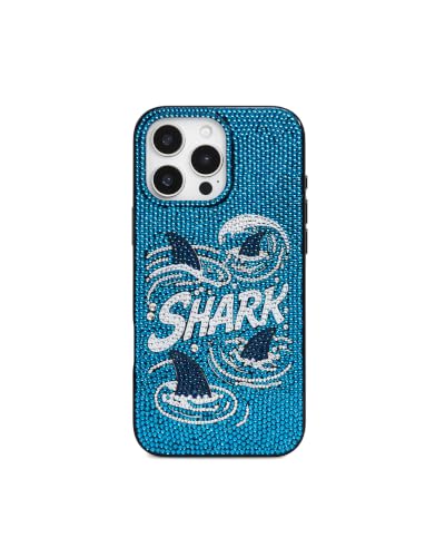 Image of JW PEI Shark Blue Artificial Crystal Phone Case - Blue