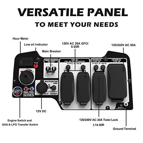 A-iPower SUA12000ED 12000 Watt Portable Generator Gas & Propane Powered