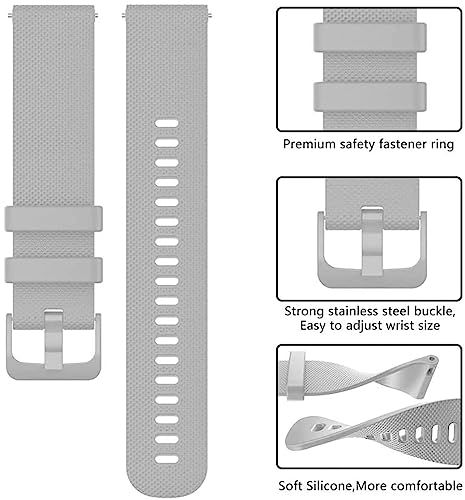 Image of Zitel Band Compatible with Garmin Forerunner 265, 255, 255 Music, Vivoactive 4 45mm, Venu 245 mm, Venu 3 45mm - 22mm Wide Quick Release Watch Band (Gray)