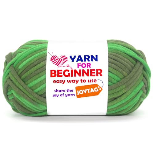 Image of 50g Rainbow Beginner Crochet Yarn for Crocheting and Knitting Multicolor Cotton Crochet Yarn for Beginners with Easy-to-See Stitches Cotton-Nylon Blend Easy Yarn for Beginners(Army Green Tone)