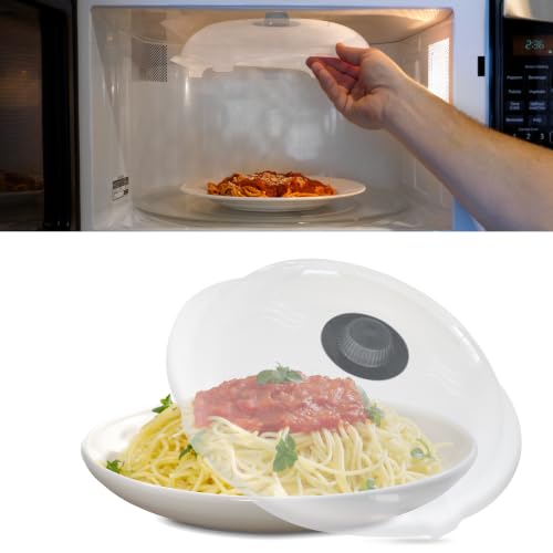 HOVER COVER Tall Magnetic Microwave Splatter Cover for Food 12-Inch - Gray