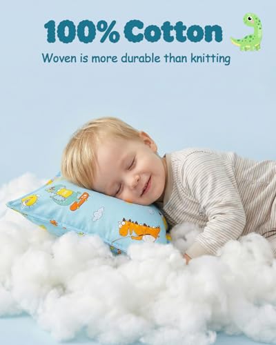 Image of ALVABABY Toddler Pillowcases 2 Pack Organic Cotton Fit 13 inchx 18 inch or 12 inchx16 inch Kids Pillow Cover Envelope for Girl Boy Travel(Pillowcase Only)