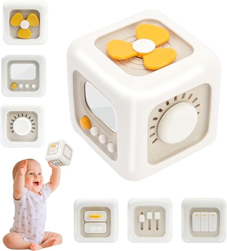 Image of Montessori Toys for 1 Year Old Boy, 6 in 1 Busy Activity Cube Toys for Toddlers 1-3 Learning Fine Motor Skills, Travel Toy for 12-18 Months Baby, One Year Old Girl Birthday Gifts,White