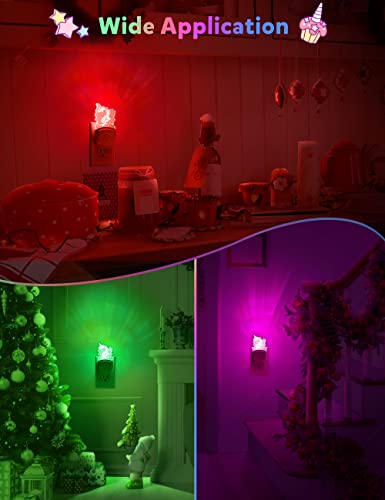 Image of Cute Night Light for Kids [2 Pack], Plug in Night Light, 8 Color Changing Baby Night Light with Dusk to Dawn Sensor, Nightlights for Children, LED Night Lights for Kids Girls Bedroom, Gifts for Girls